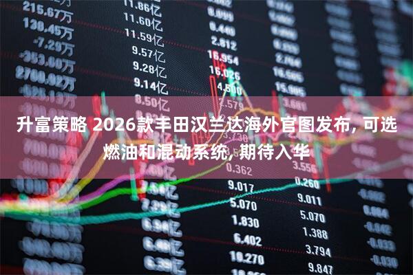 升富策略 2026款丰田汉兰达海外官图发布, 可选燃油和混动系统, 期待入华